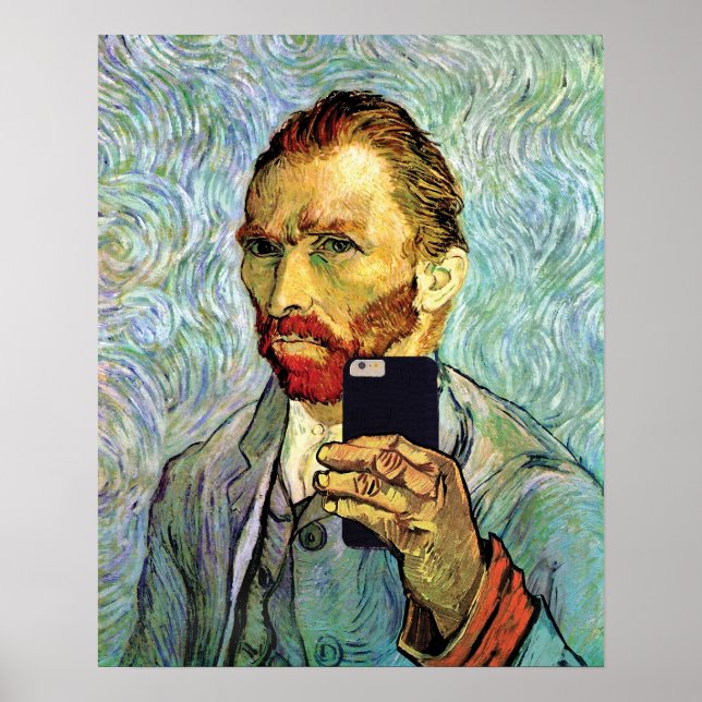 Vincent Van Gogh Handy Selfie Selbstportrait Poster (Vorne)