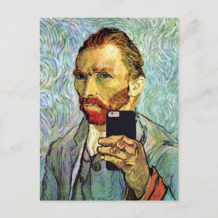 Vincent Van Gogh Handyselfie Selbstporträt Postkarte