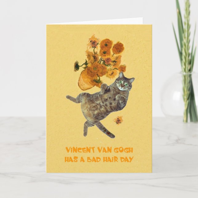 Vincent Van Gogh hat einen Bad Hair Day Karte (Vorderseite)