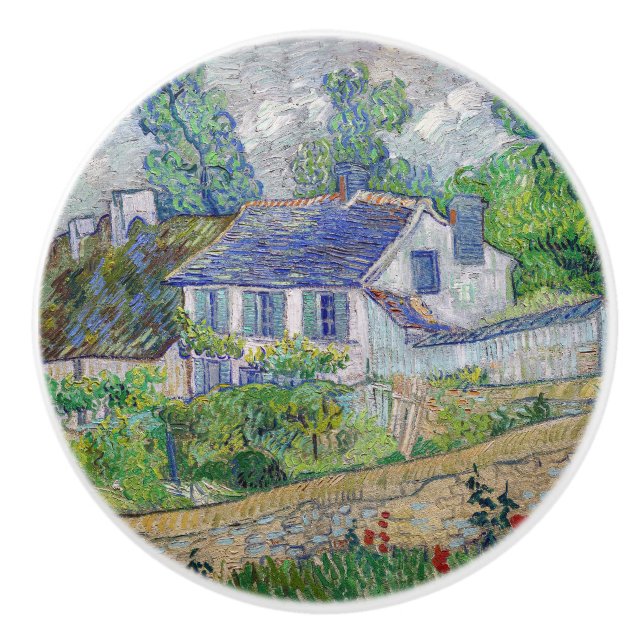 Vincent van Gogh - Häuser in Auvers Keramikknauf (Vorderseite)