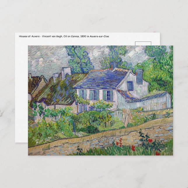 Vincent van Gogh - Häuser in Auvers Postkarte (Vorne/Hinten)