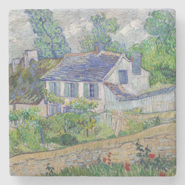 Vincent van Gogh - Häuser in Auvers Steinuntersetzer (Vorderseite)
