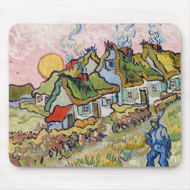 Vincent van Gogh - Häuser und Abbildung Mousepad (Vorne)
