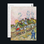 Vincent van Gogh - Häuser und Abbildung Postkarte<br><div class="desc">Häuser und Abbildung / Strohdächer in der Sonnenscheinerinnerung des Nordens - Vincent van Gogh,  1890</div>