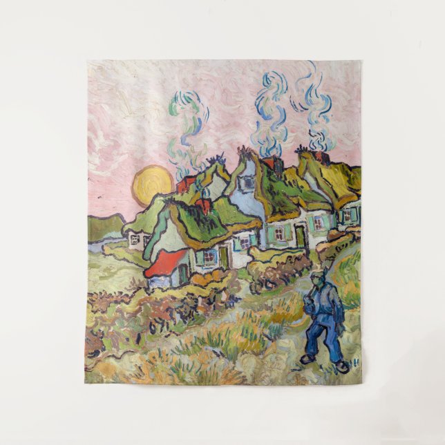Vincent van Gogh - Häuser und Abbildung Wandteppich (Vorderseite)