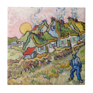 Vincent van Gogh - Häuser und Figur Fliese
