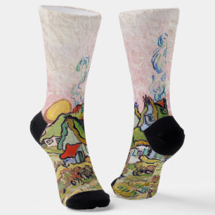 Vincent van Gogh - Häuser und Figur Socken