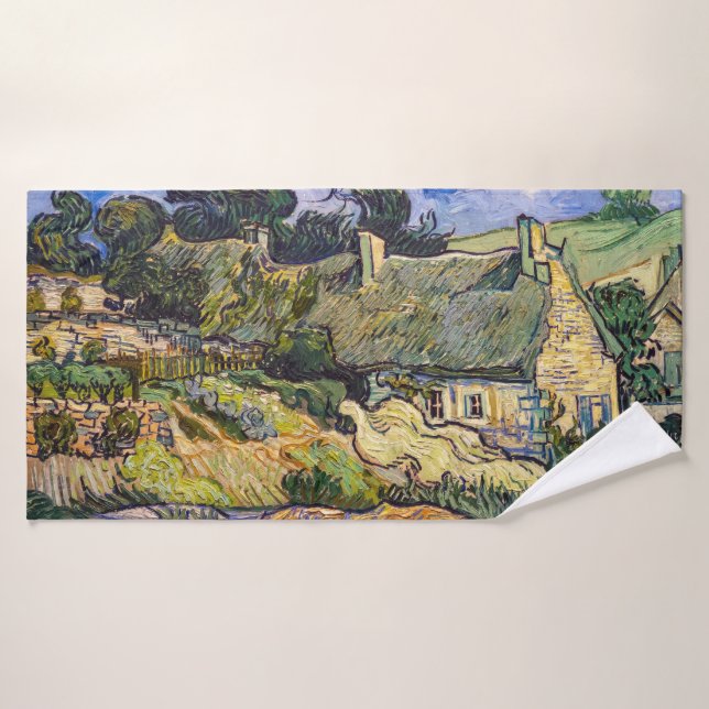Vincent Van Gogh - Hütten in Cordeville Badhandtuch Set (Badehandtuch)