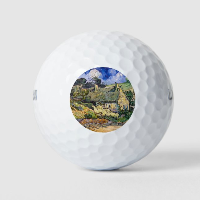 Vincent Van Gogh - Hütten in Cordeville Golfball (Vorderseite)