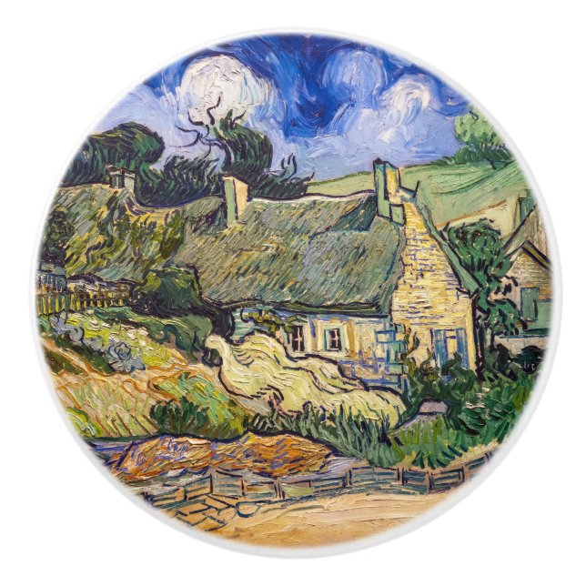 Vincent Van Gogh - Hütten in Cordeville Keramikknauf (Vorderseite)