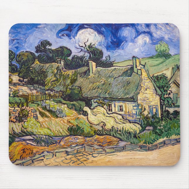 Vincent Van Gogh - Hütten in Cordeville Mousepad (Vorne)