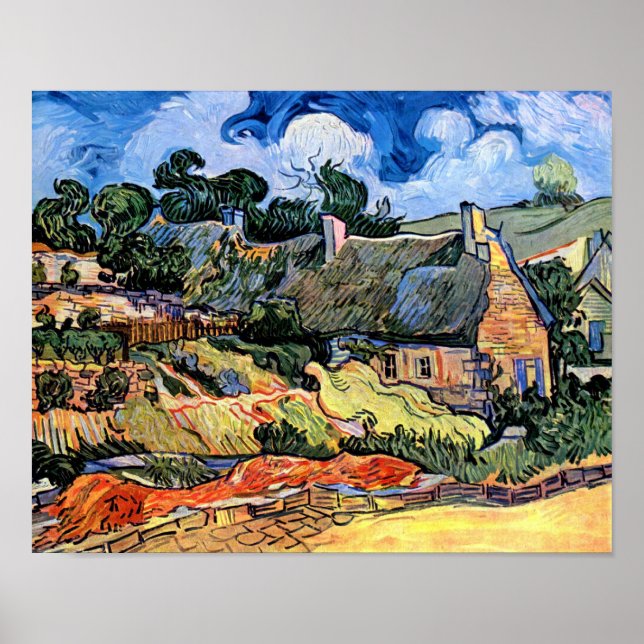 Vincent Van Gogh - Hütten in Cordeville Poster (Vorne)