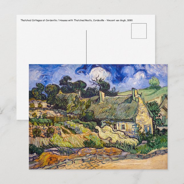 Vincent Van Gogh - Hütten in Cordeville Postkarte (Vorne/Hinten)