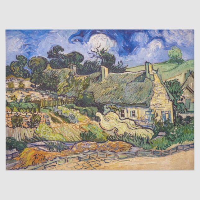 Vincent Van Gogh - Hütten in Cordeville Seidenpapier (Vorderseite)