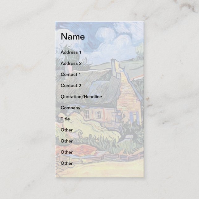 Vincent Van Gogh - Hütten in Cordeville Visitenkarte (Vorderseite)