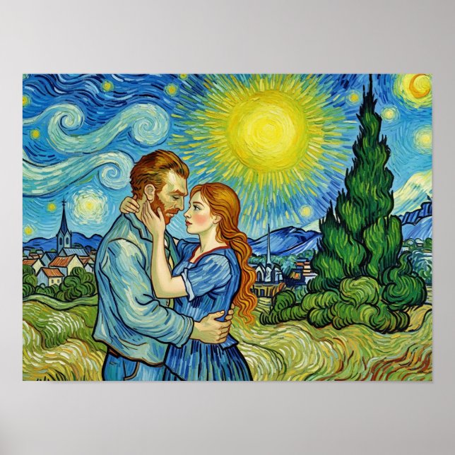 Vincent Van Gogh in love -- WONKY ART Poster (Vorne)