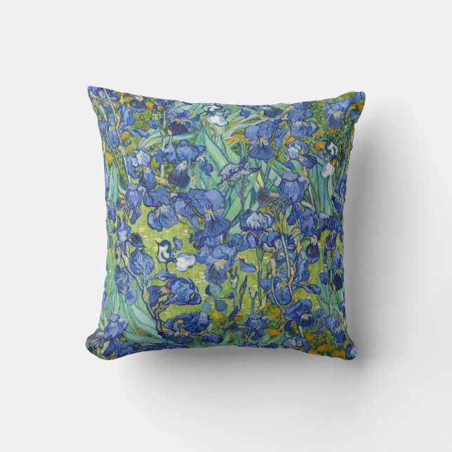 Vincent Van Gogh Irises in Blue and Green Kissen (Vorderseite)