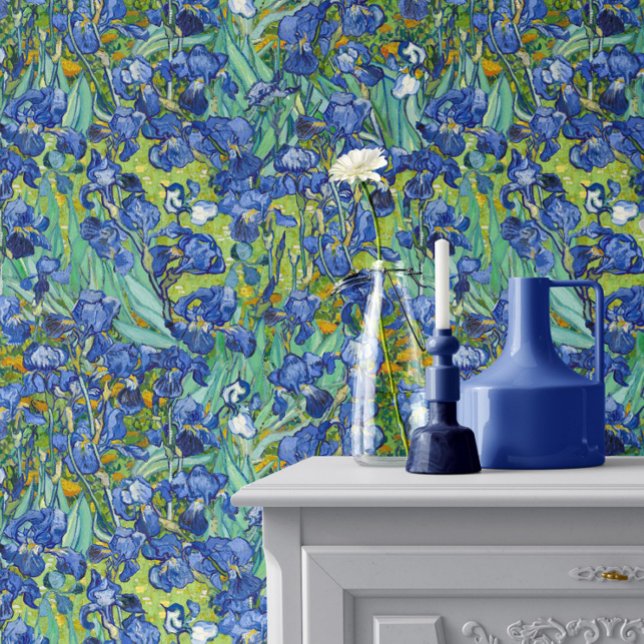 Vincent Van Gogh Irises in Blue and Green Tapete (Von Creator hochgeladen)