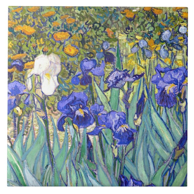 Vincent Van Gogh Irises Vintag Fine Art Fliese (Vorderseite)