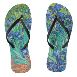 Vincent Van Gogh Irises Vintag Fine Art Flip Flops