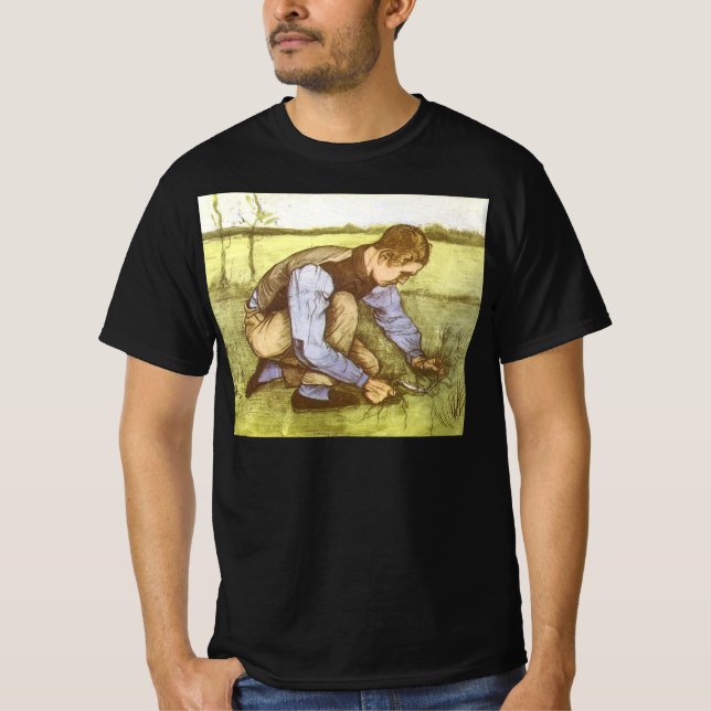 Vincent van Gogh - Junge Gras mit Sichel schneiden T-Shirt (Vorderseite)