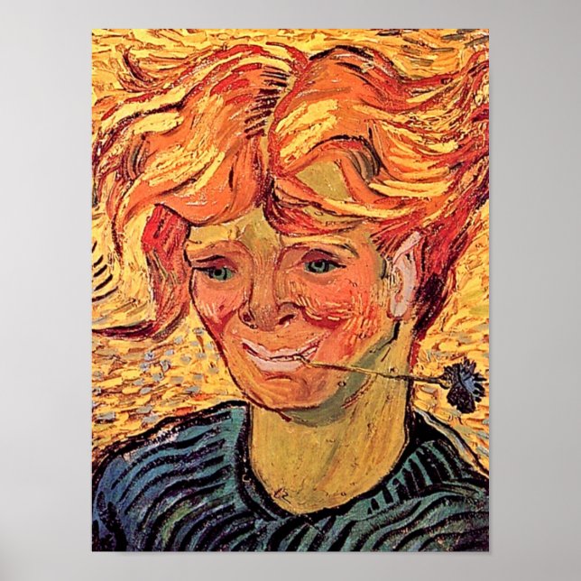 Vincent Van Gogh - Junger Mann mit Cornflower Poster (Vorne)