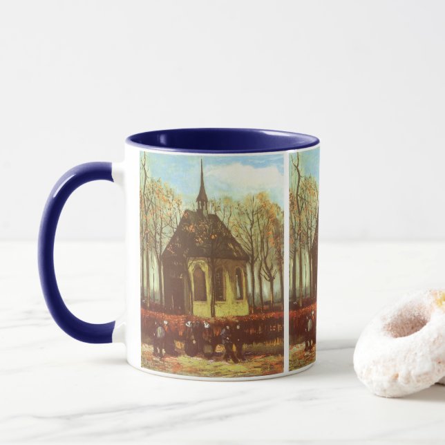Vincent van Gogh - Kapelle in Nuenen, Kirchenbewoh Tasse (Mit Donut)