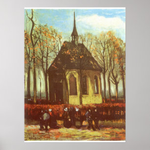 Vincent van Gogh - Kapelle in Nuenen, Kirchgänger Poster