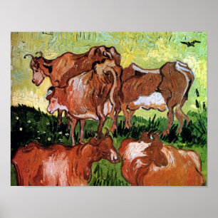 Vincent Van Gogh - Kühe (Nach Jordaens) Kunstwerk Poster