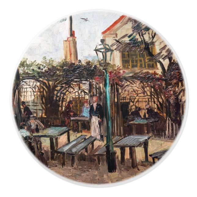 Vincent Van Gogh - La Guinguette auf Montmartre Keramikknauf (Vorderseite)