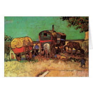 Vincent van Gogh - Lager von Zigeunern mit Wagen