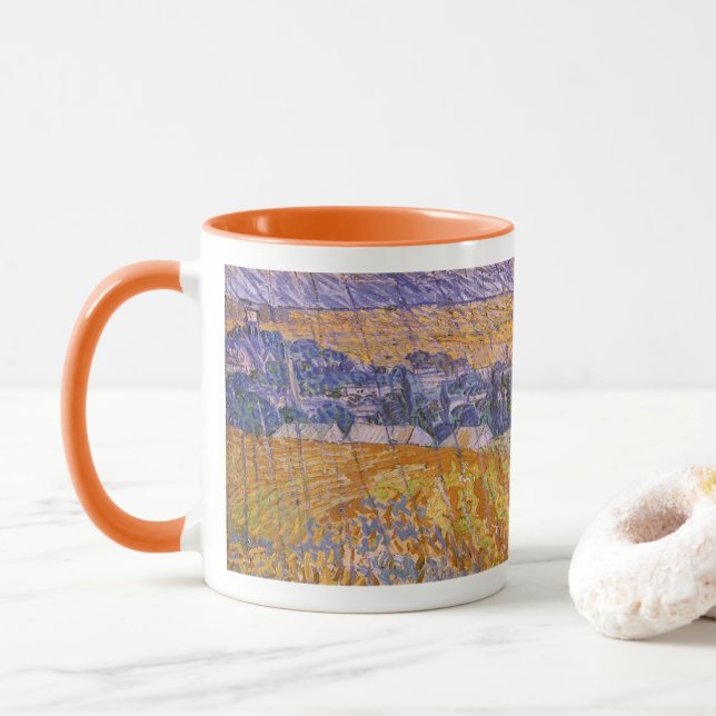 Vincent van Gogh - Landschaft bei Auvers im Regen Tasse (Mit Donut)
