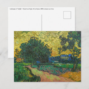 Vincent van Gogh - Landschaft bei Dämmerung Postkarte