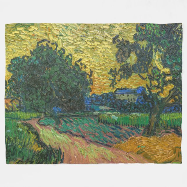 Vincent van Gogh - Landschaft bei Twilight Fleecedecke (Vorderseite (Horizontal))