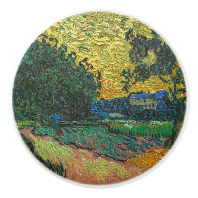 Vincent van Gogh - Landschaft bei Twilight Keramikknauf (Vorderseite)