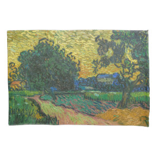 Vincent van Gogh - Landschaft bei Twilight Kissenbezug