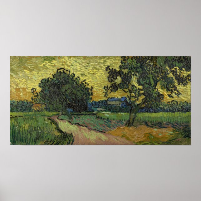 Vincent Van Gogh - Landschaft bei Twilight modifiz Poster (Vorne)