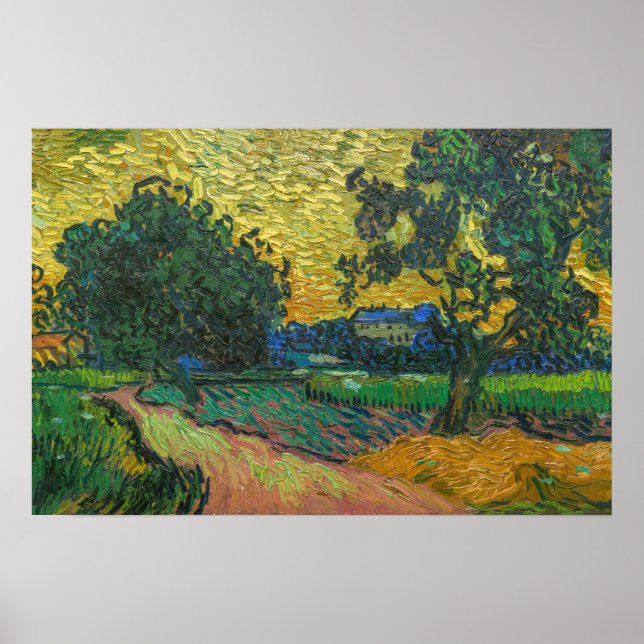 Vincent van Gogh - Landschaft bei Twilight Poster (Vorne)