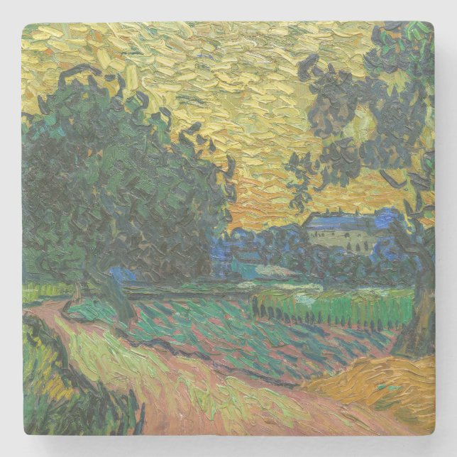 Vincent van Gogh - Landschaft bei Twilight Steinuntersetzer (Vorderseite)
