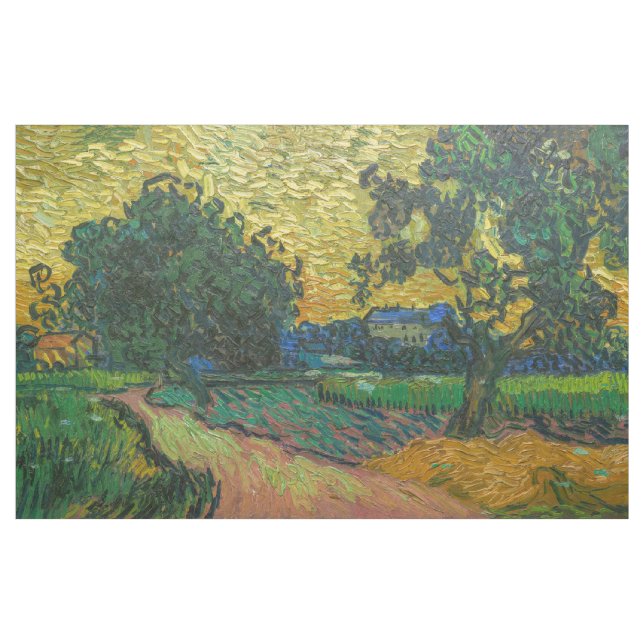 Vincent van Gogh - Landschaft bei Twilight Stoff (Yard (91,4 cm))