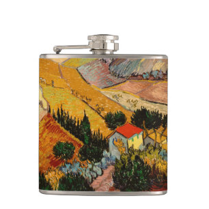 Vincent van Gogh - Landschaft, Haus und Pflüger Flachmann