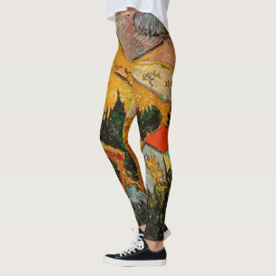 Vincent van Gogh - Landschaft, Haus und Pflüger Leggings