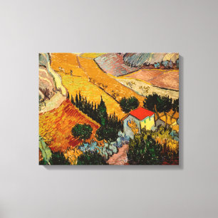 Vincent van Gogh - Landschaft, Haus und Pflüger Leinwanddruck