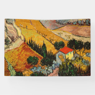 Vincent van Gogh - Landschaft, Haus und Plowman Banner