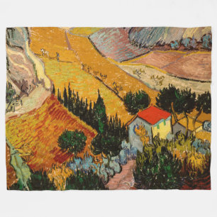 Vincent van Gogh - Landschaft, Haus und Plowman Fleecedecke