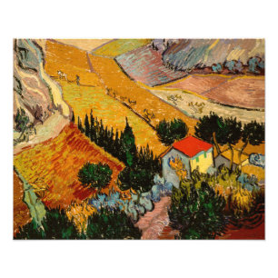 Vincent van Gogh - Landschaft, Haus und Plowman Fotodruck