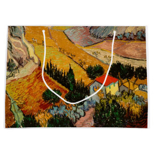 Vincent van Gogh - Landschaft, Haus und Plowman Große Geschenktüte