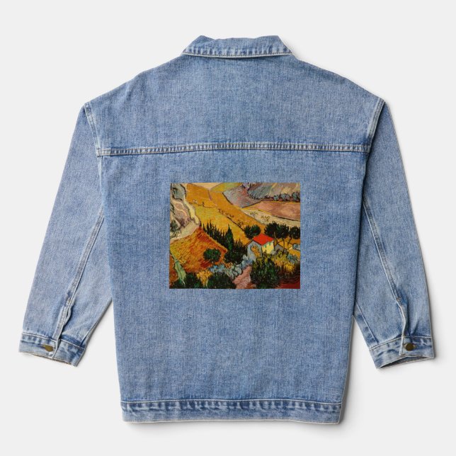 Vincent van Gogh - Landschaft, Haus und Plowman Jeansjacke (Rückseite)