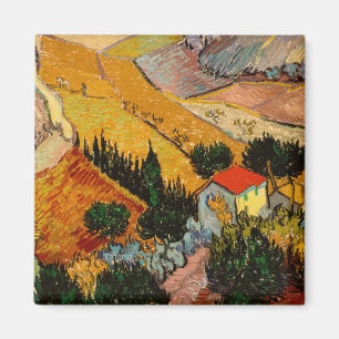 Vincent van Gogh - Landschaft, Haus und Plowman Magnet