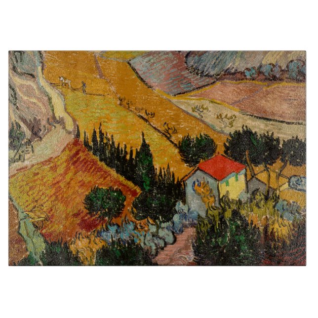 Vincent van Gogh - Landschaft, Haus und Plowman Schneidebrett (Vorderseite)